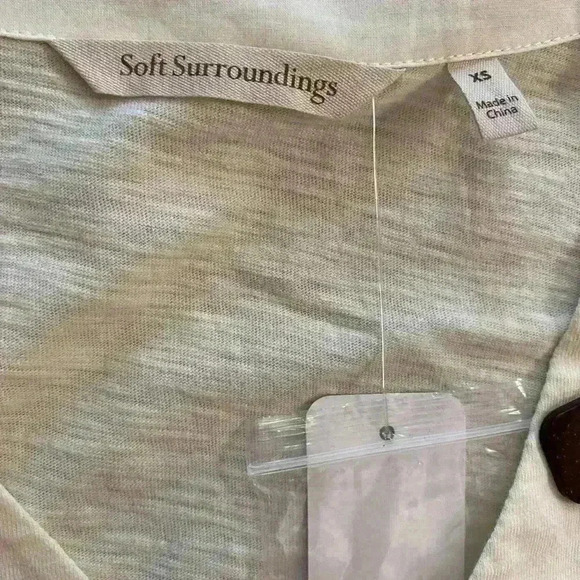 Soft Surroundings Women’s Sleeveless Delia Buttons Cotton V-Neck Tank NEW XS-S - Picture 2 of 13